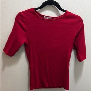 Michael Stars Red Fitted Short Sleeve Tee